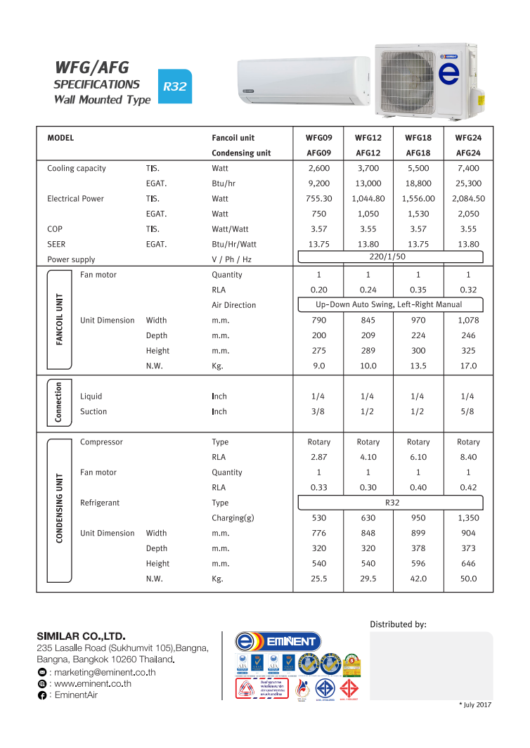 Eminent ซีรีส์ Wall type WFG-AFG SERIES - มุมมองที่ 1